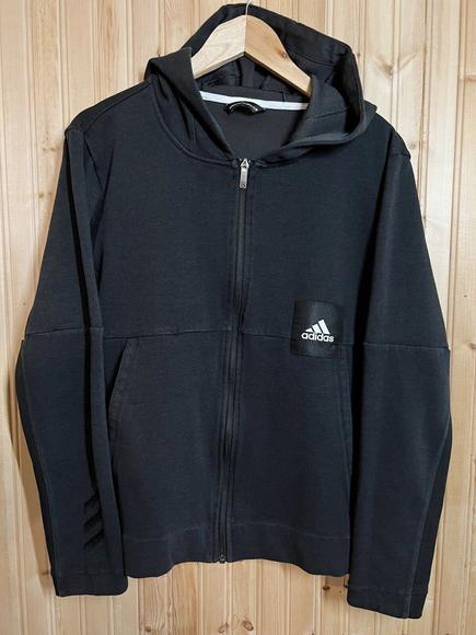 Adidas Basketball Club Hoodie Full Zip Hooded Jacket Aeroready Black sz S